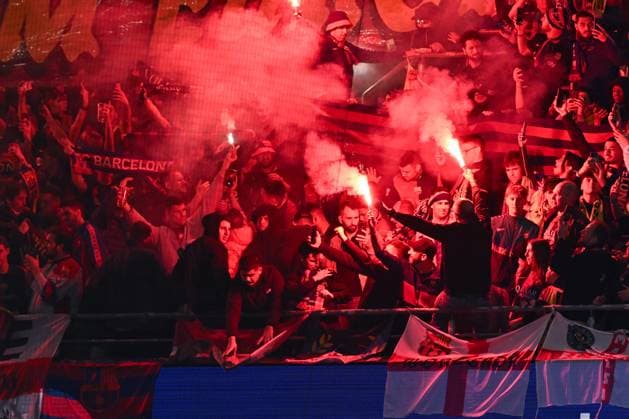 15.04.2025, Fussball, Champions League, Viertelfinale, Saison 2024 2025, Borussia Dortmund - FC Barcelona, Barca Fanchoreo FC Barcelona, xRHR-FOTO TKx Copyright: RHR-FOTOx RHR-FOTO TK