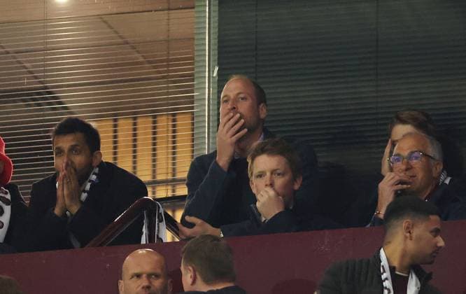 William, Prince of Wales looks on. Aston Villa v Paris Saint-Germain, UEFA Champions League, Quarter-Finals, 2nd Leg, Football, Villa Park, Birmingham, UK - 15 Apr 2025 EDITORIAL USE ONLY No use with unauthorised audio, video, data, fixture lists, club league logos or live services. Online in-match use limited to 120 images, no video emulation. No use in betting, games or single club league player publications. Copyright: xRyanxBrowne Shutterstockx 15253922az