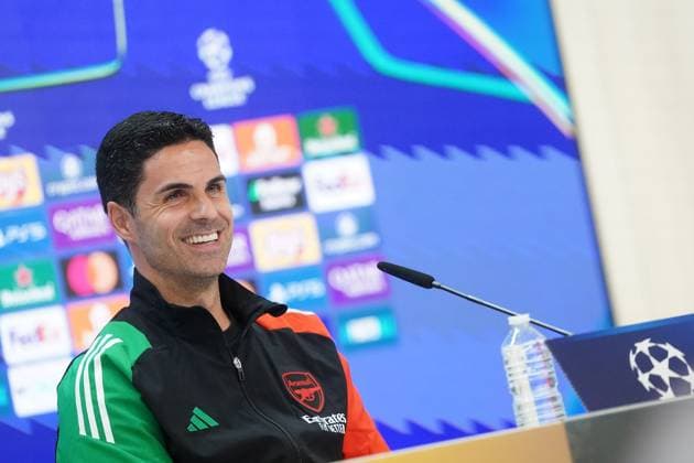 REAL MADRID CF v ARSENAL CF. CHAMPIONS LEAGUE 2024 2025. ROUND OF 8. 2ND LEG. A™rsenal FC™s coach Mikel Arteta during the press conference, PK, Pressekonferenz prior to the second leg of the Champions League Round of 8 against Real Madrid CF. April 15, 2025. (ALTERPHOTOS Acero) MadridSpain  Copyright: xAcerox
