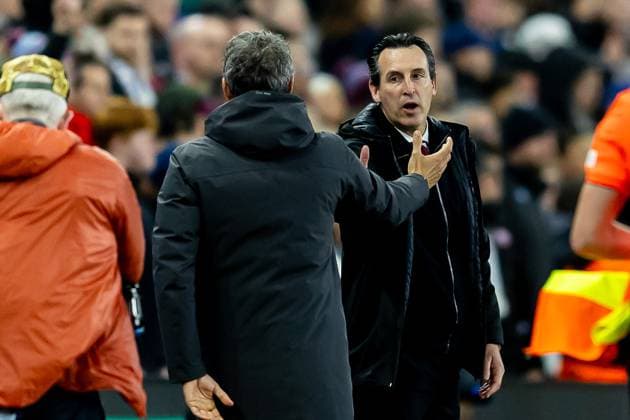 Aston Villa v Paris Saint-Germain Champions League 15 04 2025. Quarter Final leg 2 of 2 Aston Villa manager Unai Emery and Paris Saint-Germain Manager Luis Enrique shake hands after the Champions League quarter final second leg match between Aston Villa and Paris Saint-Germain at Villa Park, Birmingham, England on 15 April 2025. Birmingham Villa Park West Midlands England Editorial use only , Copyright: xManjitxNarotrax PSI-21853-0060