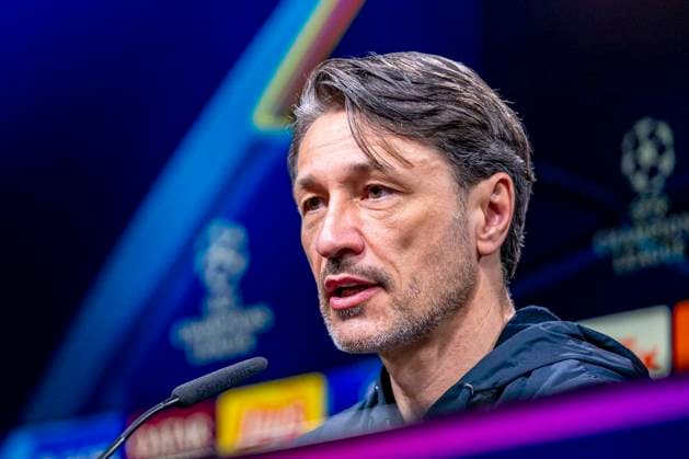 15.04.2025, Borussia Dortmund vs. FC Barcelona, Barca UEFA Champions League, Viertelfinale, Rückspiel: Dortmunds Trainer Niko Kovac spricht während der Pressekonferenz. Wichtiger Hinweis: Gemaess den Vorgaben der UEFA ist es untersagt, in dem Stadion und oder vom Spiel angefertigte Fotoaufnahmen in Form von Sequenzbildern und oder videoaehnlichen Fotostrecken zu verwerten bzw. verwerten zu lassen. Copyright: xDavidxInderliedx