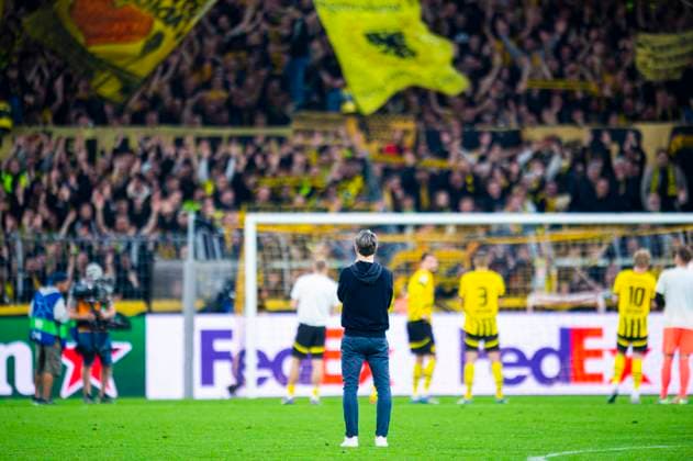 15.04.2025 - Fußball, 2024 2025, UEFA Champions League, Viertelfinale, Borussia Dortmund - FC Barcelona, Barca Niko Kovac (Trainer - Dortmund) vor der Südtribüne Dortmund Nordrhein-Westfalen Deutschland Signal Iduna Park