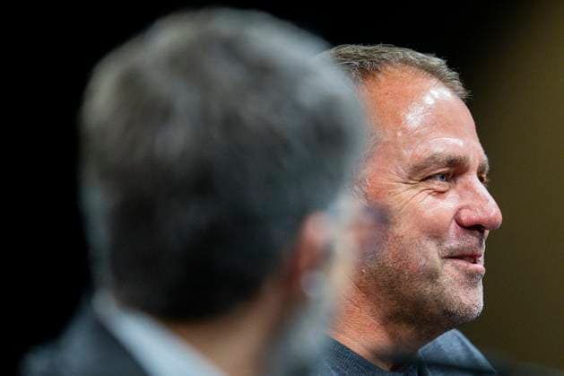 15.04.2025 - Fußball, 2024 2025, UEFA Champions League, Viertelfinale, Borussia Dortmund - FC Barcelona, Barca Hansi Hans-Dieter Flick (Trainer - Barcelona) auf der Pressekonferenz Dortmund Nordrhein-Westfalen Deutschland Signal Iduna Park