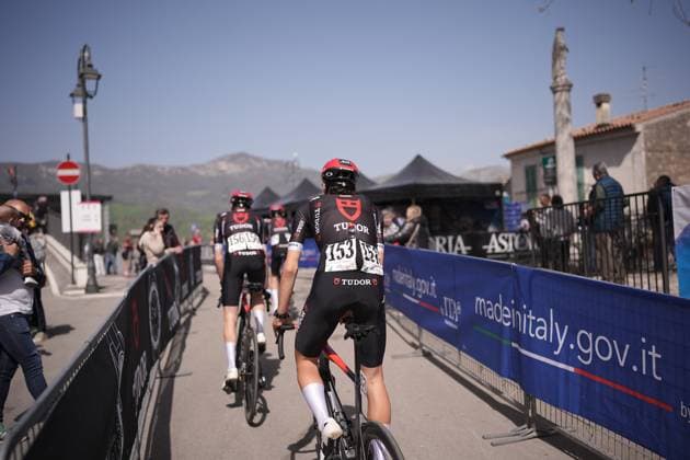 The ryder during the Giro d™Abruzzo, stage from Tocco da Casauria to Penne (138 km) - Abruzzo - Wednesday, April 16, 2025. - cycling .  Copyright: xMarcoxAlpozzix