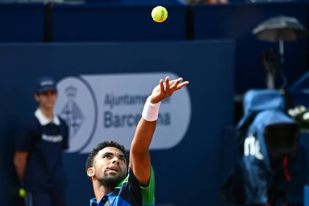 Arthur Fils durino match against Pedro Martinez on the Barcelona Open Banc Sabadell tennis tournament at the Real Club de Tenis de Barcelona in Barcelona, Spain  Copyright: xAndreaxRosito IPAxSportx xipa-agency.netx xx IPA_56558924 IPA_Agency_IPA56558924