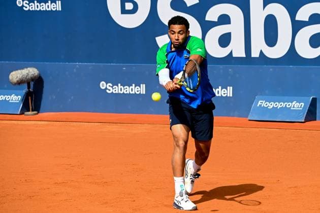 Arthur Fils durino match against Pedro Martinez on the Barcelona Open Banc Sabadell tennis tournament at the Real Club de Tenis de Barcelona in Barcelona, Spain  Copyright: xAndreaxRosito IPAxSportx xipa-agency.netx xx IPA_56558942 IPA_Agency_IPA56558942