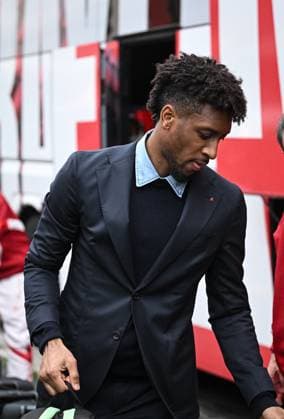 FUSSBALL CHAMPIONS LEAGUE SAISON 2024 2025 Viertelfinal Rueckspiel Inter Mailand - FC Bayern Muenchen 15.04.2025 Ankunft FC Bayern Muenchen am Mannschaftshotel in Mailand, Kingsley Coman