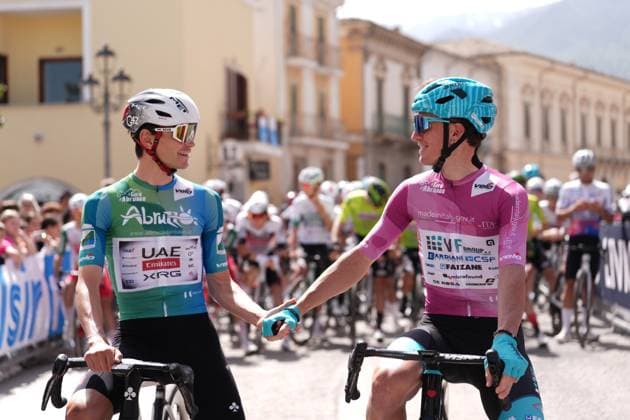 Covi Alessandro Of Uae Team Emirates Xrg start during the Giro d™Abruzzo, stage from Tocco da Casauria to Penne (138 km) - Abruzzo - Wednesday, April 16, 2025. - cycling .  Copyright: xMassimoxPaolonex xLaPressex