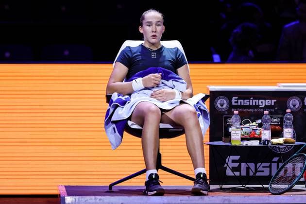 Im Bild Mirra Andreeva Mirra Andreeva vs Erika Andreeva GER, Porsche Tennis Grand Prix GP Stuttgart 2025, WTA500, 16.04.2025 GER, Porsche Tennis Grand Prix GP Stuttgart 2025, WTA500, 16.04.2025 Stuttgart Copyright: xEibner-Pressefoto RogerxBuerkex EP