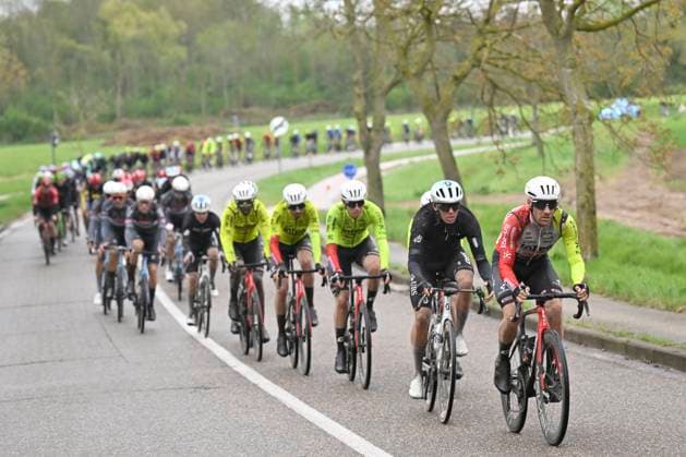 Ronde van Limburg 2025 - Men Elite TONGEREN, BELGIUM - APRIL 16 : riders of Intermarche - Wanty leading the peloton pictured during the 77th edition of the Ronde van Limburg, an UCI Individual Road cycling, Rad, Radsport, Strasse race with start in Hasselt and finish in Tongeren after 178,6 km, organized by Flanders Classics on April 16, 2025 in Tongeren, Belgium, 16 04 2025 Tongeren Belgium Copyright: xJanxDexMeuleneirx