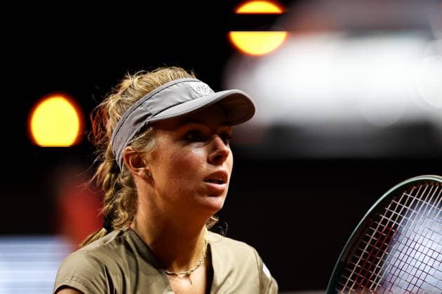 Im Bild Magdalena Frech Magdalena Frech POL vs Sara Errani ITA GER, Porsche Tennis Grand Prix GP Stuttgart 2025, WTA500, 16.04.2025 GER, Porsche Tennis Grand Prix GP Stuttgart 2025, WTA500, 16.04.2025 Stuttgart Copyright: xEibner-Pressefoto RogerxBuerkex EP
