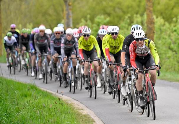 Ronde van Limburg 2025 - Men Elite TONGEREN, BELGIUM - APRIL 16 : riders of Intermarche - Wanty leading the peloton pictured during the 77th edition of the Ronde van Limburg, an UCI Individual Road cycling, Rad, Radsport, Strasse race with start in Hasselt and finish in Tongeren after 178,6 km, organized by Flanders Classics on April 16, 2025 in Tongeren, Belgium, 16 04 2025 Tongeren Belgium Copyright: xJanxDexMeuleneirx
