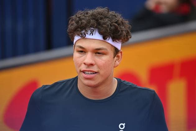 Ben SHELTON (USA). Jubel,Freude,Begeisterung, Aktion,Einzelbild,angeschnittenes Einzelmotiv,,Portrait,Portraet. Tennis BMW Open 2025 vom 12.04.-20.04. 2025