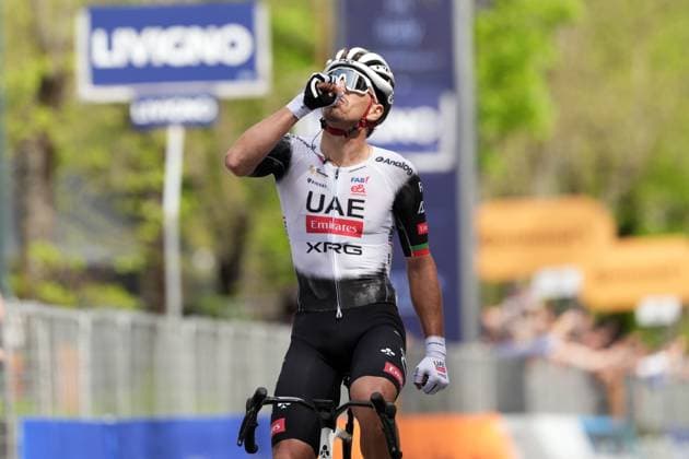 Sport Bilder des Tages Alves Oliveira Ivo Emanuel Of Uae Team Emirates Xrg winner of the stage during the Giro d™Abruzzo, stage from Tocco da Casauria to Penne (138 km) - Abruzzo, Italy- Wednesday, April 16, 2025. - cycling .  Copyright: xMassimoxPaolone LaPressex