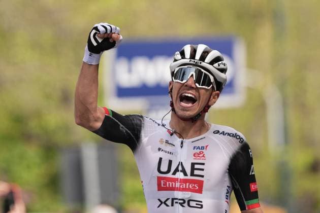 Alves Oliveira Ivo Emanuel Of Uae Team Emirates Xrg winner of the stage during the Giro d™Abruzzo, stage from Tocco da Casauria to Penne (138 km) - Abruzzo, Italy- Wednesday, April 16, 2025. - cycling .  Copyright: xMassimoxPaolone LaPressex