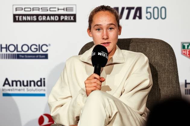 Mirra Andreeva beim Interview GER, Porsche Tennis Grand Prix GP Stuttgart 2025, WTA500, 16.04.2025 GER, Porsche Tennis Grand Prix GP Stuttgart 2025, WTA500, 16.04.2025 Stuttgart Copyright: xEibner-Pressefoto RogerxBuerkex EP