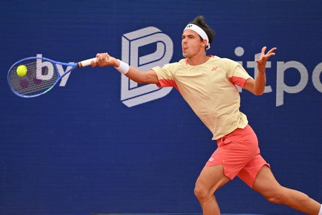 Danel ALTMEIER (GER), Aktion,Einzelbild,angeschnittenes Einzelmotiv,Halbfigur,halbe Figur. Tennis BMW Open 2025 vom 12.04.-20.04. 2025 Â