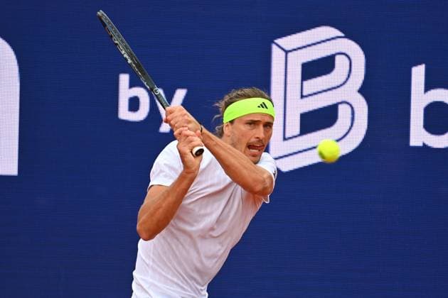 Alexander ZVEREV (GER), Aktion,Einzelbild,angeschnittenes Einzelmotiv,Halbfigur,halbe Figur. Tennis BMW Open 2025 vom 12.04.-20.04. 2025 Â
