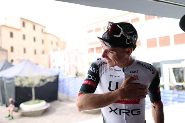 Alves Oliveira Ivo Emanuel Of Uae Team Emirates Xrg winner of the stage during the Giro d™Abruzzo, stage from Tocco da Casauria to Penne (138 km) - Abruzzo, Italy- Wednesday, April 16, 2025. - cycling .  Copyright: xAlessandroxGarofalo LaPressex