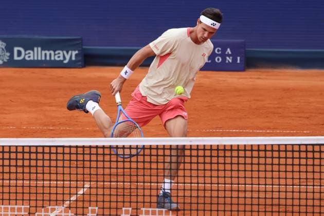 Daniel Altmaier (GER) Einzelbild, Freisteller, am Ball, Netz, Tennis BMW Open by Bitpanda ATP, Tennis Herren 500 München 16.04.2025 FOTO: Mladen Lackovic LakoPress