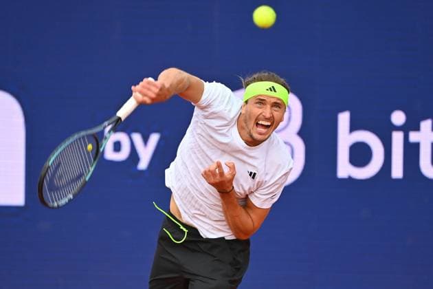 Alexander ZVEREV (GER), Aktion,Einzelbild,angeschnittenes Einzelmotiv,Halbfigur,halbe Figur, Tennis BMW Open 2025 vom 12.04.-20.04. 2025 Â