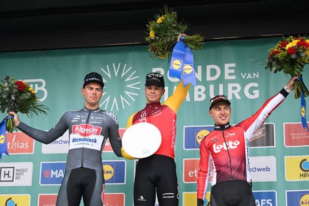 16-04-2025 Ronde Van Limburg; 2025, Cofidis; 2025, Alpecin - Deceuninck; 2025, Lotto; Fretin, Milan; Dehairs, Simon; Menten, Milan; Tongeren; 