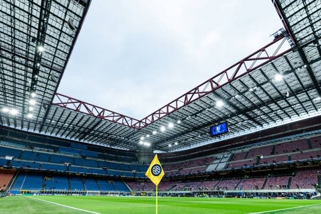 UEFA Champions League Viertelfinale: Inter Mailand - FC Bayern München; 16.04.2025 Innenansicht San Siro vor Spielbeginn UEFA Champions League Viertelfinale Rückspiel: Inter Mailand - FC Bayern München, Mailand, San Siro am 16.04.2025 Copyright: xBEAUTIFULxSPORTS Wunderlx