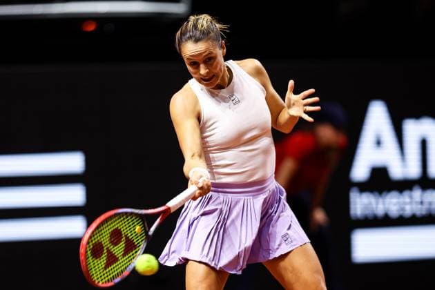 im Bild Tatjana Maria Tatjana Maria GER vs Ella Seidel GER GER, Porsche Tennis Grand Prix GP Stuttgart 2025, WTA500, 16.04.2025 GER, Porsche Tennis Grand Prix GP Stuttgart 2025, WTA500, 16.04.2025 Stuttgart Copyright: xEibner-Pressefoto RogerxBuerkex EP