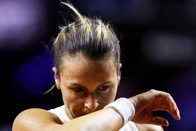 im Bild Tatjana Maria Tatjana Maria GER vs Ella Seidel GER GER, Porsche Tennis Grand Prix GP Stuttgart 2025, WTA500, 16.04.2025 GER, Porsche Tennis Grand Prix GP Stuttgart 2025, WTA500, 16.04.2025 Stuttgart Copyright: xEibner-Pressefoto RogerxBuerkex EP