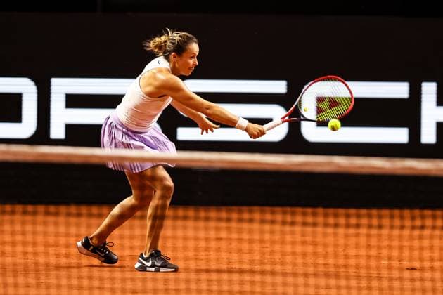 im Bild Tatjana Maria Tatjana Maria GER vs Ella Seidel GER GER, Porsche Tennis Grand Prix GP Stuttgart 2025, WTA500, 16.04.2025 GER, Porsche Tennis Grand Prix GP Stuttgart 2025, WTA500, 16.04.2025 Stuttgart Copyright: xEibner-Pressefoto RogerxBuerkex EP