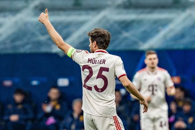 16.04.2025, Inter Mailand vs. FC Bayern München, UEFA Champions League, Viertelfinale-Rückspiel Thomas Müller (FC Bayern Muenchen, 25) Copyright: xBahhoxKarax