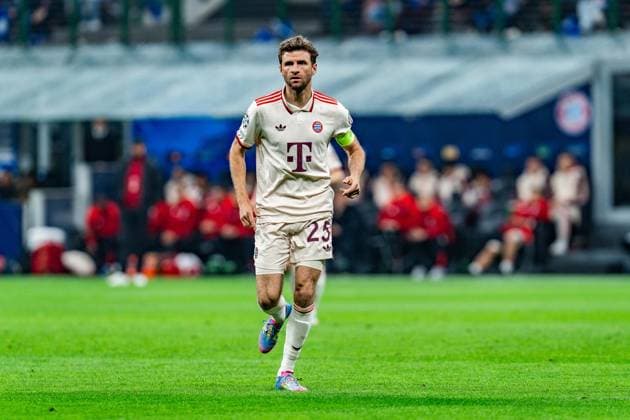 16.04.2025, Inter Mailand vs. FC Bayern München, UEFA Champions League, Viertelfinale-Rückspiel Thomas Müller (FC Bayern Muenchen, 25) Copyright: xBahhoxKarax