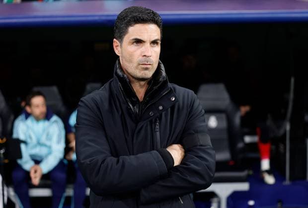 Arsenal manager Mikel Arteta Real Madrid v Arsenal, UEFA Champions League, Quarter-Finals, 2nd Leg, Football, Santiago Bernabu Stadium, Madrid, Spain - 16 Apr 2025 EDITORIAL USE ONLY No use with unauthorised audio, video, data, fixture lists, club league logos or live services. Online in-match use limited to 120 images, no video emulation. No use in betting, games or single club league player publications. Copyright: xRubenxAlbarran Shutterstockx 15253938r