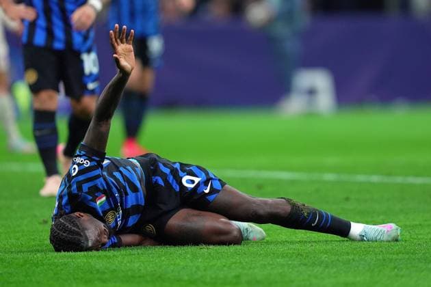Inter Milan s Marcus Thuram during the Uefa Champions League soccer match between Inter and Bayern Munich at San Siro Stadium in Milan , North Italy - , Wednesday April 16, 2025 . - Soccer  Copyright: xSpada LaPressex