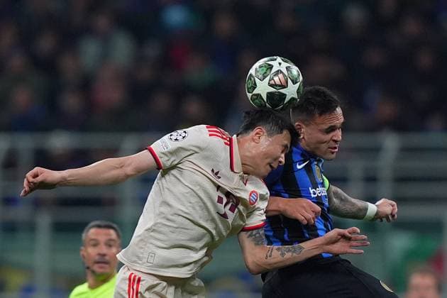 Inter MilanÕs Lautaro Martinez during the Uefa Champions League soccer match between Inter and Bayern Munich at San Siro Stadium in Milan , North Italy - , Wednesday April 16, 2025 . - Soccer  Copyright: xSpada LaPressex