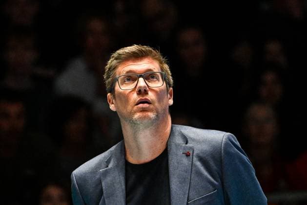 GER, VBL, VfB Friedrichshafen vs SVG Lüneburg 16.04.2025, Spacetech Arena, Friedrichshafen, GER, VBL, VfB Friedrichshafen vs SVG Lüneburg, im Bild Stefan Hübner Huebner (Lueneburg)