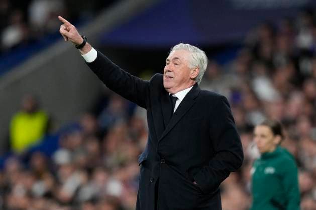 ESP: Real Madrid - Arsenal FC. UEFA Champions League match. Quarter-finals. Second leg. Real Madrid CF head coach Carlo Ancelotti during the UEFA Champions League match, Quarter-finals, second leg, between Real Madrid and Arsenal FC played at Santiago Bernabeu Stadium on April 16, 2025 in Madrid Spain. kpng Copyright: xCesarxCebollax xPRESSINPHOTOx PS_250416_RMA_ARS_046