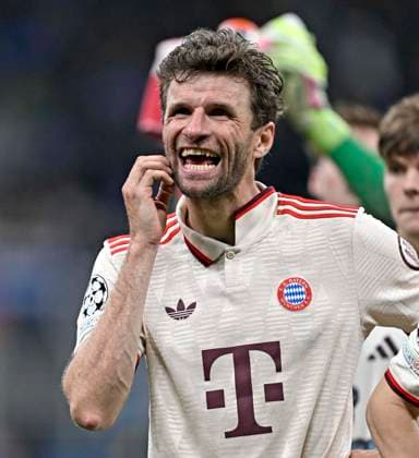 16.04.2025, Fussball UEFA Championsleague 2024 2025: Viertelfinale Rückspiel, Inter Mailand - FC Bayern München, im Giuseppe Meazza Stadion (Mailand), Thomas Müller (FC Bayern München) ist traurig