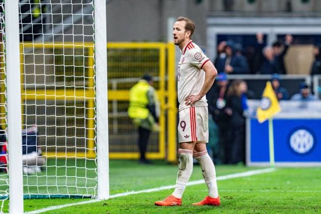 16.04.2025, Inter Mailand vs. FC Bayern München, UEFA Champions League, Viertelfinale-Rückspiel Harry Kane (FC Bayern Muenchen, 9) unzufrieden unglücklich genervt sauer traurig Mimik Gestik Copyright: xBahhoxKarax