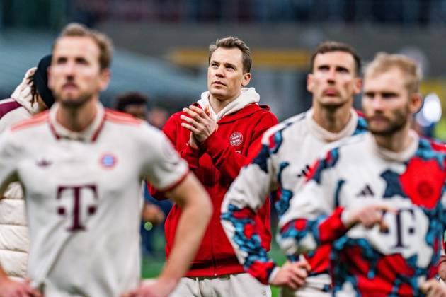 16.04.2025, Inter Mailand vs. FC Bayern München, UEFA Champions League, Viertelfinale-Rückspiel Manuel Neuer (FC Bayern Muenchen, 1) unzufrieden unglücklich genervt sauer traurig Mimik Gestik Copyright: xBahhoxKarax