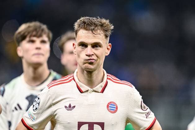 Joshua Kimmich (FC Bayern Muenchen) looks dejected during the UEFA Champions League 2024 25 Quarter Final Second Leg match between FC Internazionale Milano and FC Bayern München at San Siro on April 16, 2025 in Milan, Italy. (Photo by Harry Langer DeFodi Images)