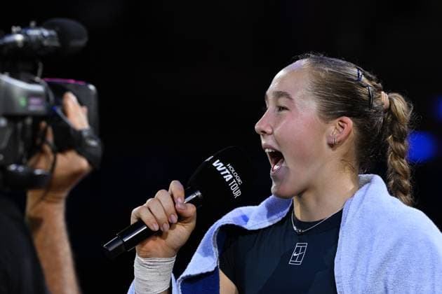 Sport Bilder des Tages Porsche Tennis Grand Prix 2025 in Stuttgart, 16.04.2025 Mirra Andreeva (RUS) Porsche Tennis Grand Prix 2025