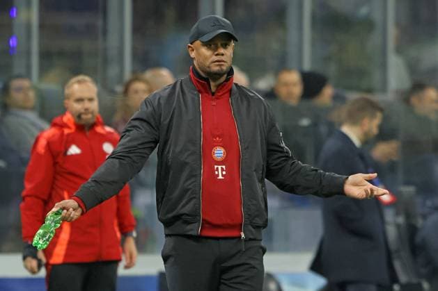 VINCENT KOMPANY, Bayern Monaco, Champions League, 2024-25, Inter vs Bayern Munich 2-2, 16-04-2025, Azione, Action, Single shot CHAMPIONS LEAGUE 2024-25 INTER-BAYERN MONACO 2-2