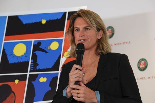 Tennis, French Open in Paris, Pressetermin TENNIS : Conference de presse Roland Garros 2025- 17 04 2025 Amelie Mauresmo et Gilles Moretton ParisFrance  Copyright: xMichtofx