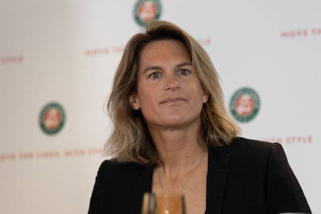 Paris 17.04.2025 Pressekonferenz French Open 2025 Roland-Garros v.l., Amelie Mauresmo im Gespräch mit den Journalisten, Roland Garros 2025 Copyright: HMBxMedia AntonioxBorga