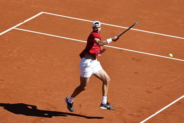 Karen Kachanov (RUS), APRIL17, 2025 - Tennis : Karen Kachanov during singles round of 16 match against Jaume Munar on the Barcelona Open Banc Sabadell tennis tournament at the Real Club de Tenis de Barcelona in Barcelona, Spain. Noxthirdxpartyxsales  (287913316)