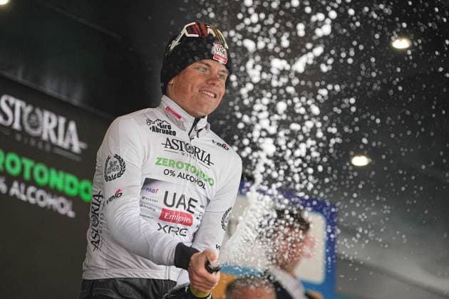 TORRES ARIAS Pablo bianca jersey during the Giro d™Abruzzo, stage 3 from San Demetrio ne Vestini to Roccaraso (Aremogna) (160 km) - Abruzzo - Thursday, April 17, 2025. - cycling .  Copyright: xMarcoxAlpozzi LaPressex