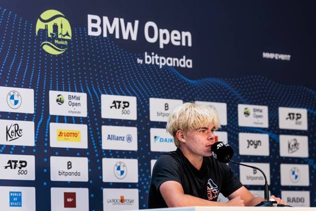 BMW Open München ATP, Tennis Herren 500; 17.04.2025 Pressekonferenz Diego Dedura-Palomero (Deutschland) BMW Open by Bitpanda München ATP 500: Tag 6, München, MTTC Iphitos am 17.04.2025 Copyright: xBEAUTIFULxSPORTS Wunderlx