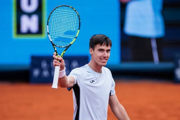 BMW Open München ATP, Tennis Herren 500; 17.04.2025 Fabian Marozsan (Ungarn) siegt im Match gegen Ugo Humbert (Frankreich) BMW Open by Bitpanda München ATP 500: Tag 6, München, MTTC Iphitos am 17.04.2025 Copyright: xBEAUTIFULxSPORTS Wunderlx