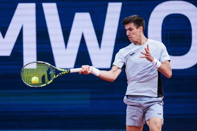 BMW Open München ATP, Tennis Herren 500; 17.04.2025 Fabian Marozsan (Ungarn) im Match gegen Ugo Humbert (Frankreich) BMW Open by Bitpanda München ATP 500: Tag 6, München, MTTC Iphitos am 17.04.2025 Copyright: xBEAUTIFULxSPORTS Wunderlx